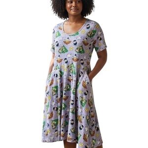 Svaha Nursery Rhymes Twirl Dress Fit & Flare Hi-Low Storybook Pockets Large